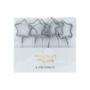 Six Metallic Silver Star Sparklers