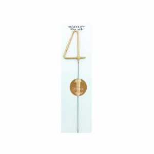 Number Four Metallic Gold Sparkler